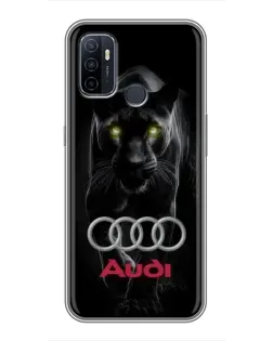 Чехол для OPPO A53 с картинкой «Пантера и Audi»