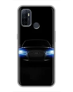 Чехол для OPPO A53 с картинкой «Audi в неоне»