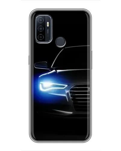Чехол для OPPO A53 с картинкой «Неоновый взгляд Audi»