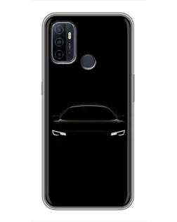 Чехол для OPPO A53 с картинкой «Взгляд Audi в темноте»