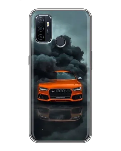 Чехол для OPPO A53 с картинкой «Audi в облаках дыма»