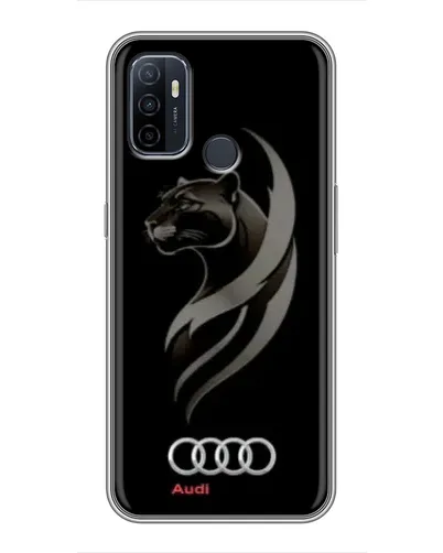 Чехол для OPPO A53 с картинкой «Графика — пантера и Audi»