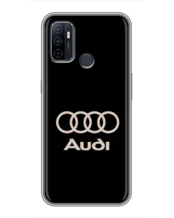 Чехол для OPPO A53 с картинкой «Audi — золотой логотип»