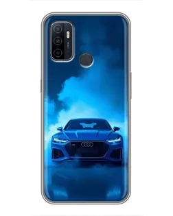 Чехол для OPPO A53 с картинкой «Audi — голубая энергия»
