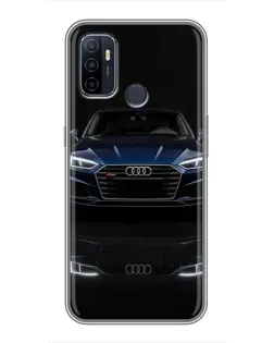 Чехол для OPPO A53 с картинкой «Audi — ночное отражение»