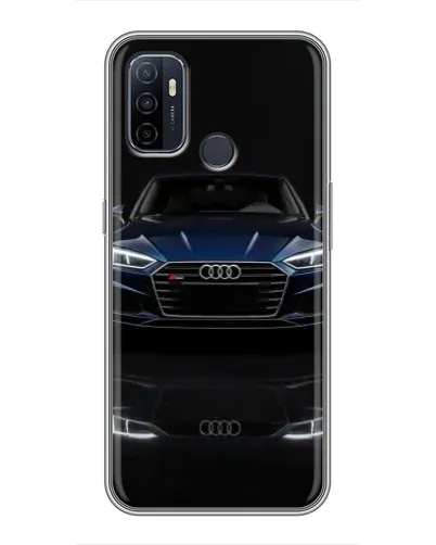 Чехол для OPPO A53 с картинкой «Audi — ночное отражение»