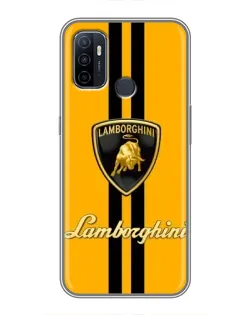 Чехол для OPPO A53 с картинкой «Lamborghini Stripe желтый»