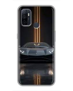 Чохол для OPPO A53 з картинкою «Lamborghini золоті лінії»
