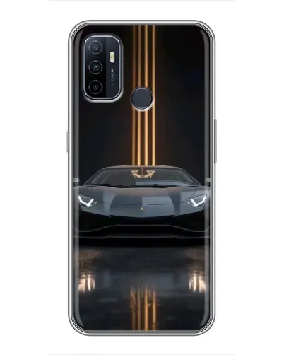 Чехол для OPPO A53 с картинкой «Lamborghini золотые линии»