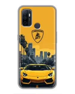 Чехол для OPPO A53 с картинкой «Желтый Lamborghini город» Чехол для OPPO A53 с картинкой «Желтый Lamborghini город»