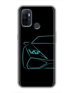 Чехол для OPPO A53 с картинкой «Голубой силуэт Lamborghini» Чехол для OPPO A53 с картинкой «Голубой силуэт Lamborghini»