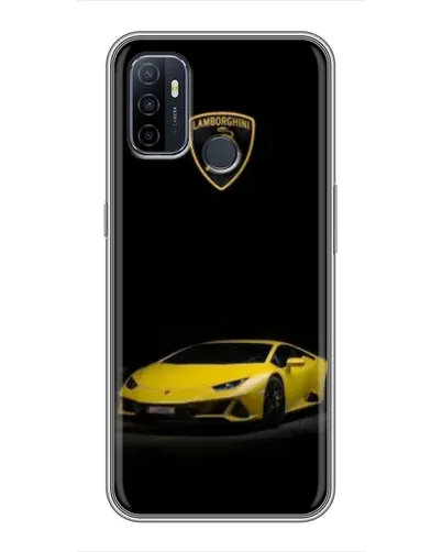 Чехол для OPPO A53 с картинкой «Lamborghini желтый акцент»