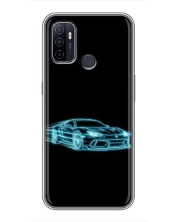 Чехол для OPPO A53 с картинкой «Неоновый контур Lamborghini» Чехол для OPPO A53 с картинкой «Неоновый контур Lamborghini»