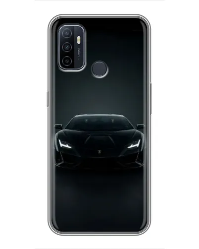 Чехол для OPPO A53 с картинкой «Черный Lamborghini Aventador»