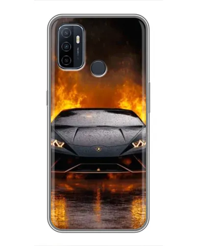 Чехол для OPPO A53 с картинкой «Lamborghini в огне»