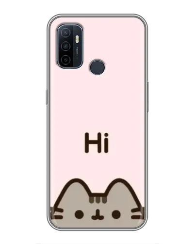 Чехол для OPPO A53 с картинкой «Пушин говорит Hi»