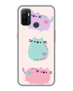 Чехол для OPPO A53 с картинкой «Pusheen трио»