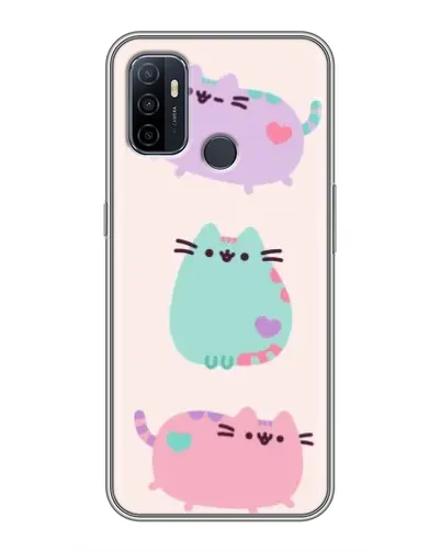 Чехол для OPPO A53 с картинкой «Pusheen трио»