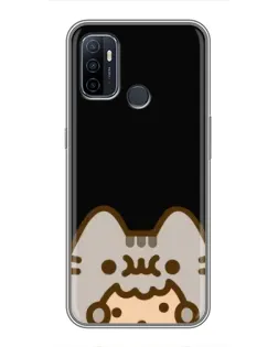 Чехол для OPPO A53 с картинкой «Пушин на черном»