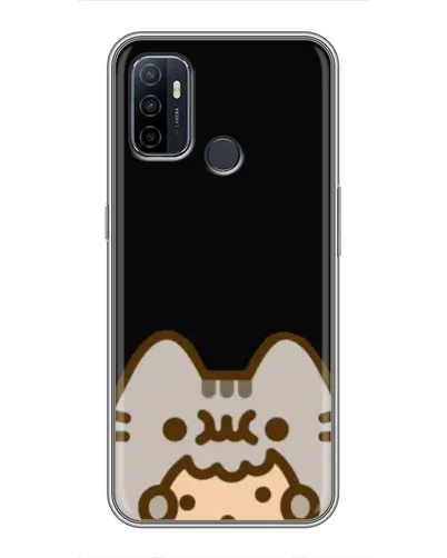 Чехол для OPPO A53 с картинкой «Пушин на черном»