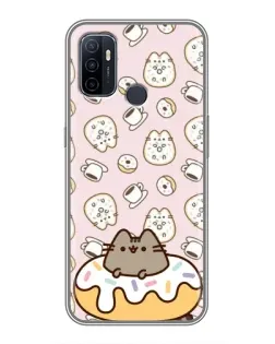 Чехол для OPPO A53 с картинкой «Пушин на пончике»