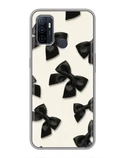 Чехол для OPPO A53 с картинкой «Черные бантики»