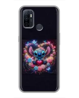 Чехол для OPPO A53 с картинкой «Stitch в цветах» Чехол для OPPO A53 с картинкой «Stitch в цветах»