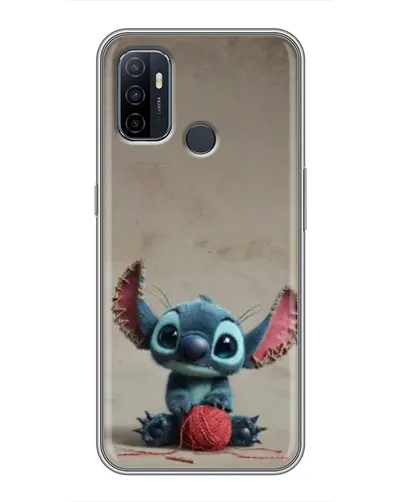 Чехол для OPPO A53 с картинкой «Стич на коричневом фоне»