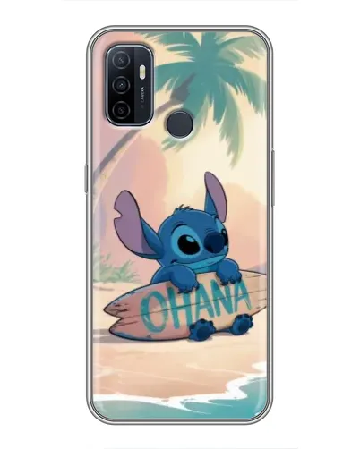 Чехол для OPPO A53 с картинкой «Стич на серфе»