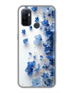 Чехол для OPPO A53 с картинкой «Голубой цветочный каскад»