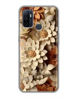 Чехол для OPPO A53 с картинкой «Бежевый флористический декор»