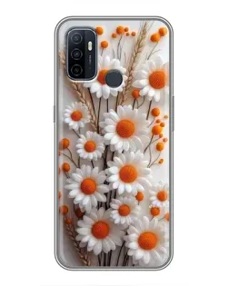 Чехол для OPPO A53 с картинкой «Белые сухоцветы»