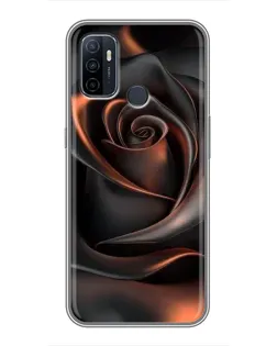 Чехол для OPPO A53 с картинкой «Шелковая черная роза»