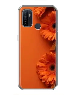 Чехол для OPPO A53 с картинкой «Оранжевые герберы»