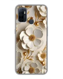 Чехол для OPPO A53 с картинкой «Белие бумажние  цвети»