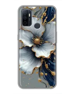 Чехол для OPPO A53 с картинкой «Белый цветок и золотой флюид» Чехол для OPPO A53 с картинкой «Белый цветок и золотой флюид»