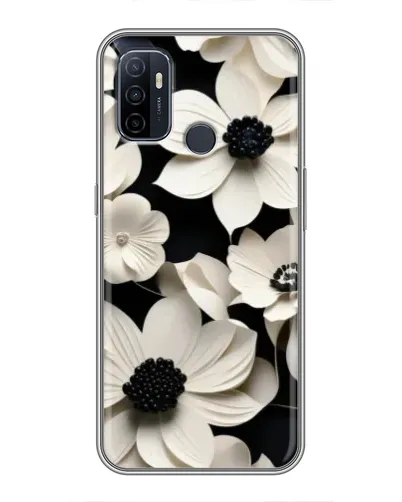 Чехол для OPPO A53 с картинкой «Объемные белые цветы»
