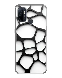 Чехол для OPPO A53 с картинкой «Белая объемная сетка»