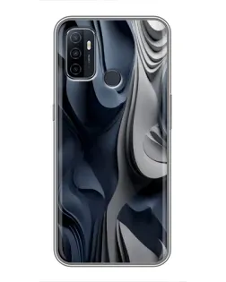 Чехол для OPPO A53 с картинкой «Объемные синие складки»