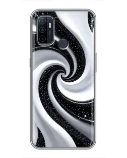 Чехол для OPPO A53 с картинкой «Черно-белая спираль»