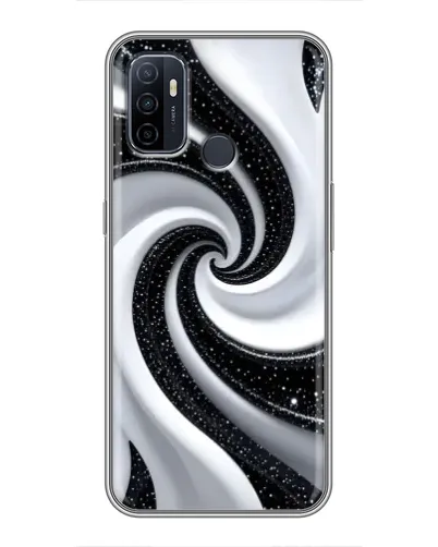 Чехол для OPPO A53 с картинкой «Черно-белая спираль»
