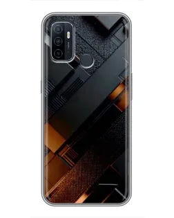 Чехол для OPPO A53 с картинкой «Черные геометрические блоки»
