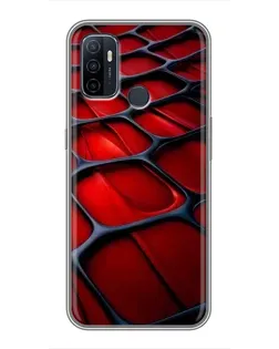 Чехол для OPPO A53 с картинкой «Красная глянцевая сетка»