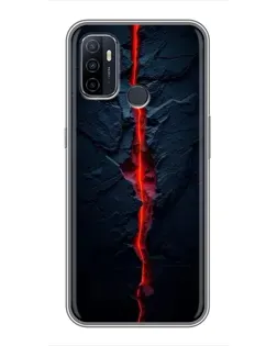 Чехол для OPPO A53 с картинкой «Kрасная лавовая трещина»