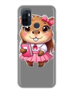 Чехол для OPPO A53 с картинкой «Девочка капибара»