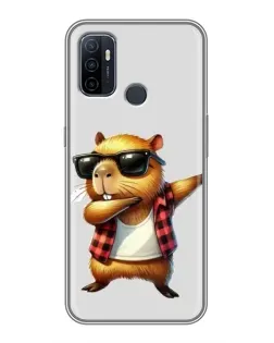 Чехол для OPPO A53 с картинкой «Капибара рэпер даб»