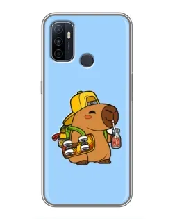 Чехол для OPPO A53 с картинкой «Капибара на скейте»