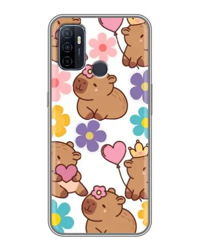 Чехол для OPPO A53 с картинкой «Цветочный паттерн капибар» Чехол для OPPO A53 с картинкой «Цветочный паттерн капибар»