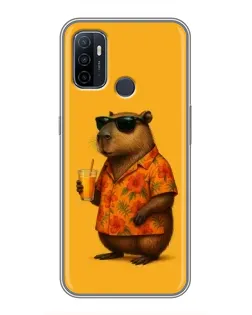 Чехол для OPPO A53 с картинкой «Капибара на отдыхе»