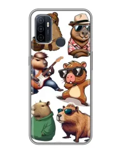 Чехол для OPPO A53 с картинкой «Крутые капибары музыканты»